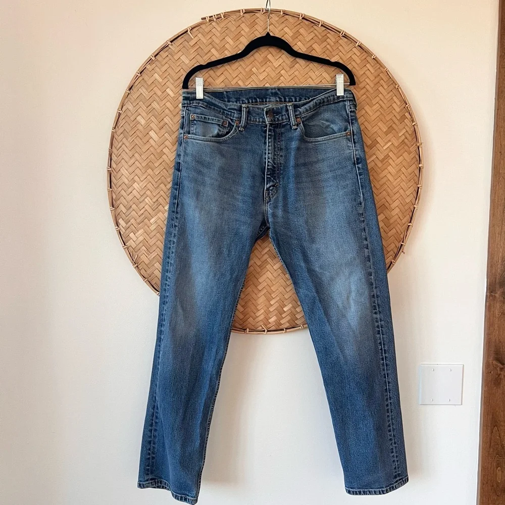 MEN’s CLASSIC STRAIGHT LEG 505 34/30 ZIP-FLY MEDIUM‎ BLUE WASH CASUAL JEANS EUC